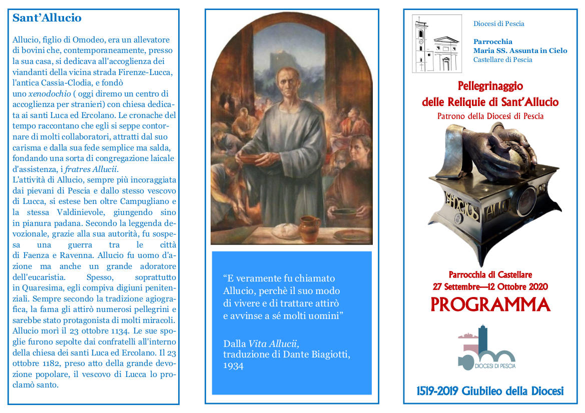 pellegrinaggio reliquie di sant'allucio